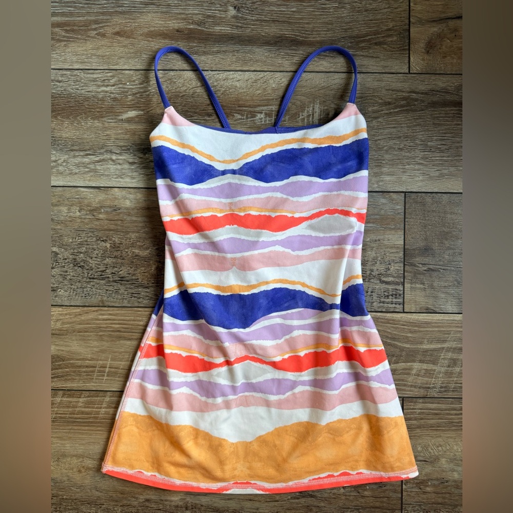 lululemon athletica Multicolor Striped Tank Top — Purple, Coral, Peach, Blue